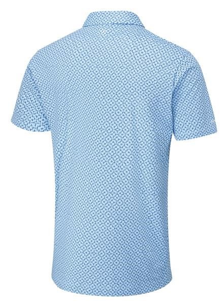 PING Ephron Printed heren polo, baltic sea multi