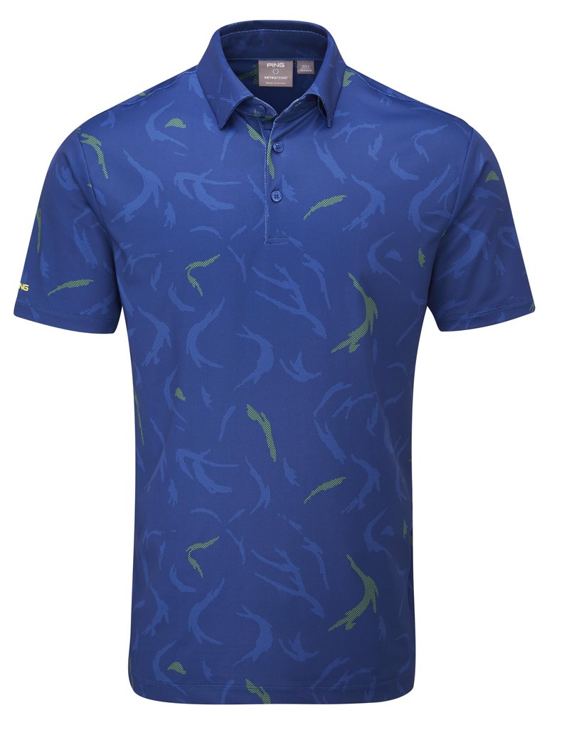 PING Ephron Printed heren polo, inky multi