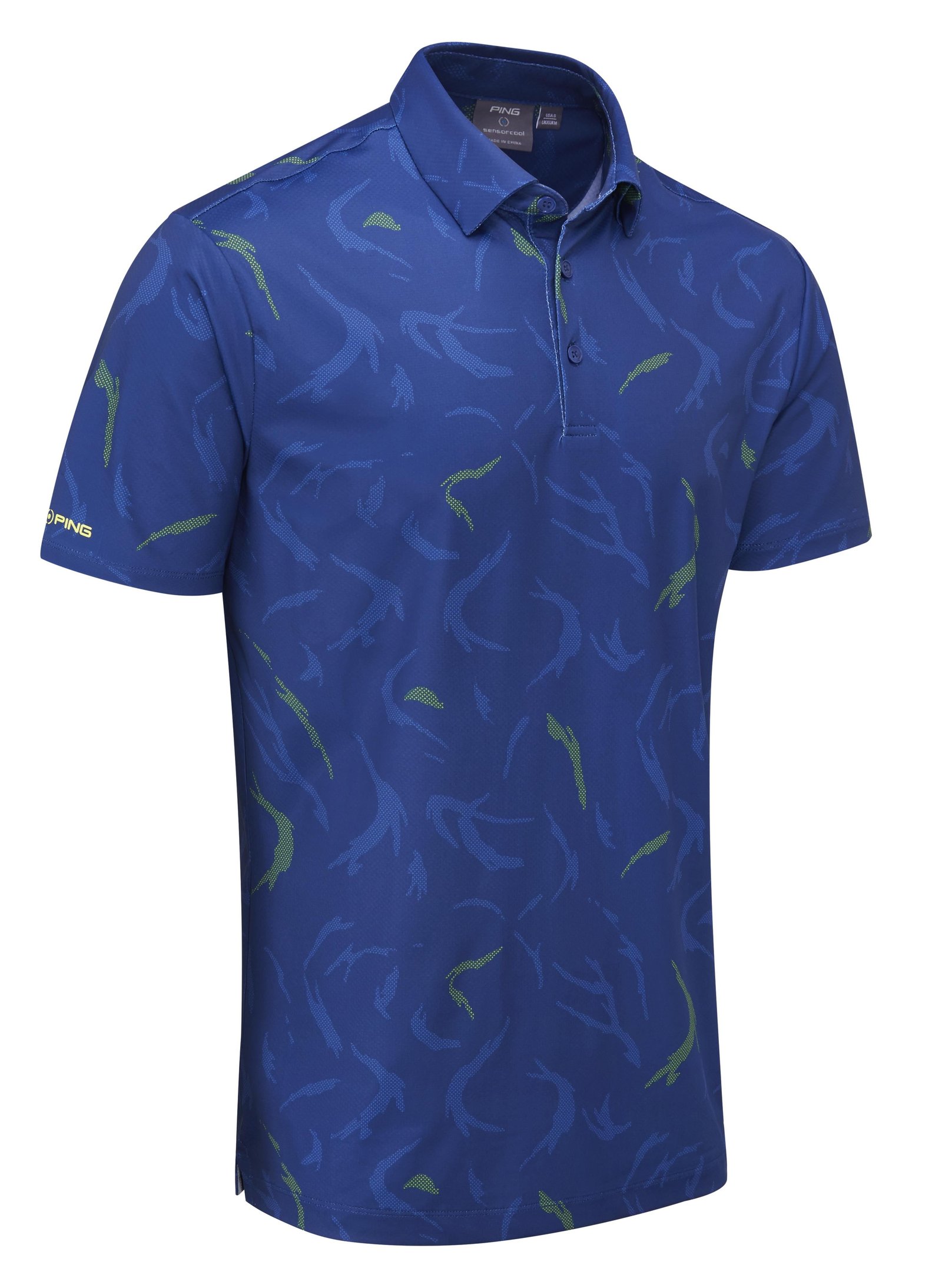 PING Ephron Printed heren polo, inky multi