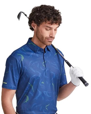 PING Ephron Printed heren polo, inky multi