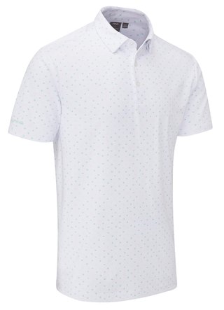 PING Ephron Printed heren polo, wit/green bay multi