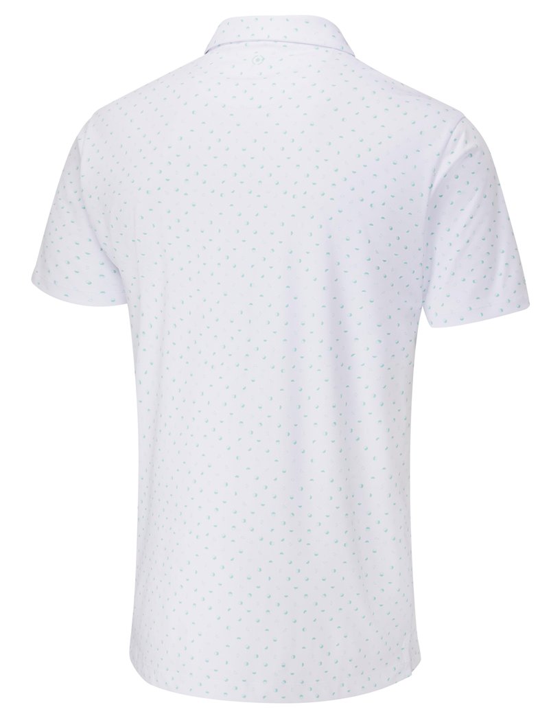 PING Ephron Printed heren polo, wit/green bay multi