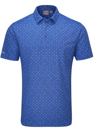 PING Ephron Printed heren polo, bright cobalt multi