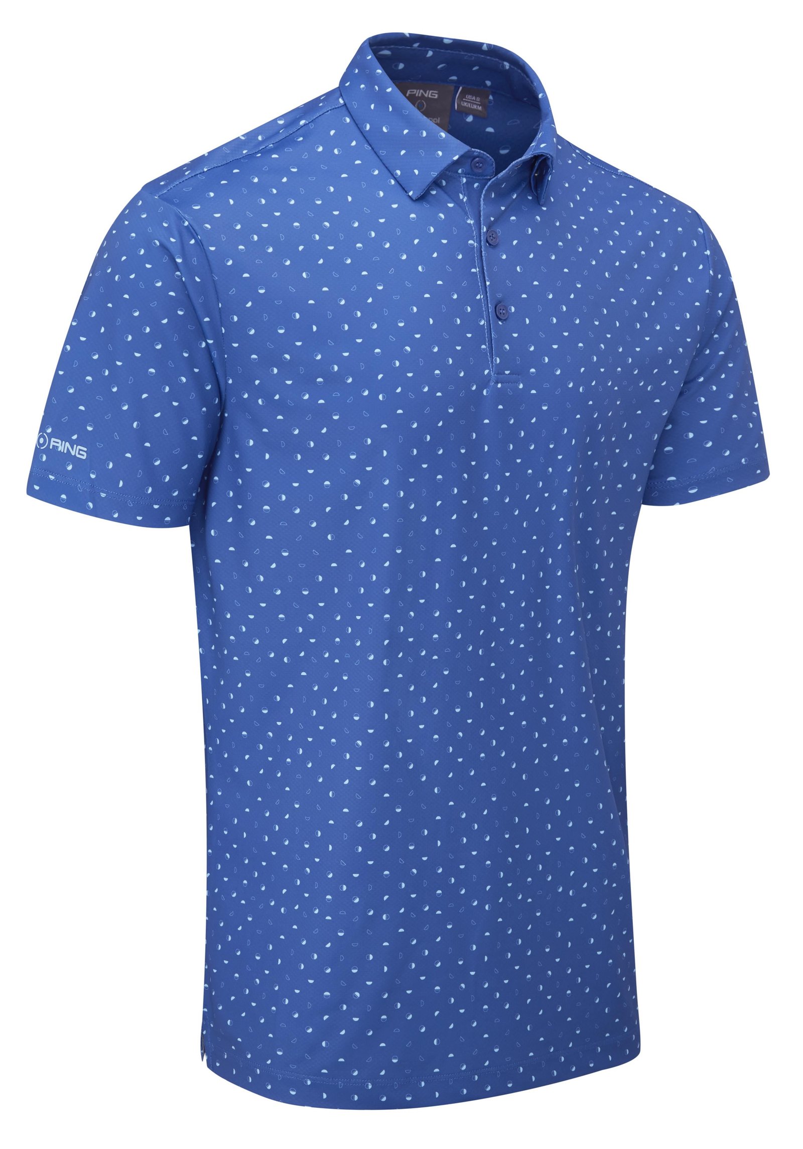 PING Ephron Printed heren polo, bright cobalt multi