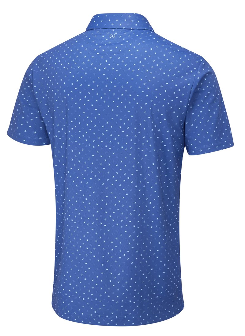 PING Ephron Printed heren polo, bright cobalt multi