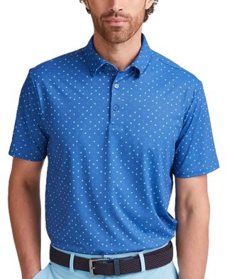 PING Ephron Printed heren polo, bright cobalt multi