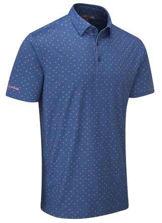 PING Ephron Printed heren polo, stellar multi