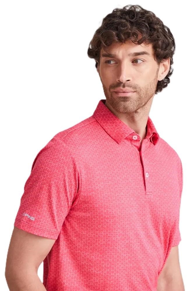 PING Rafe heren polo, rhapsody pink