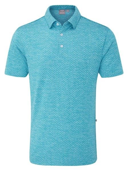 PING Rafe heren polo, turquoise