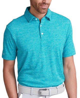 PING Rafe heren polo, turquoise