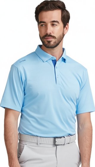 PING Claude Camo Mesh heren polo, baltic sea