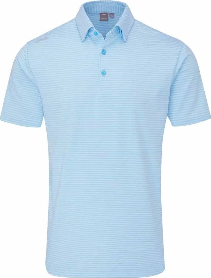 PING Langford heren polo, baltic sea/white