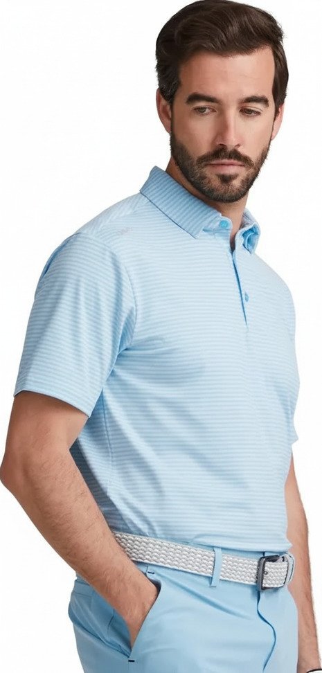 PING Langford heren polo, baltic sea/white