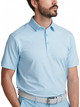 PING Langford heren polo, baltic sea/white