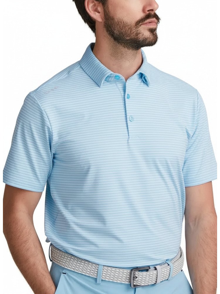 PING Langford heren polo, baltic sea/white