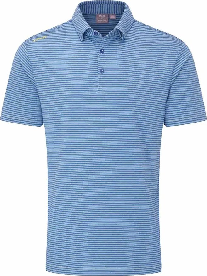 PING Langford heren polo, bright cobalt/white