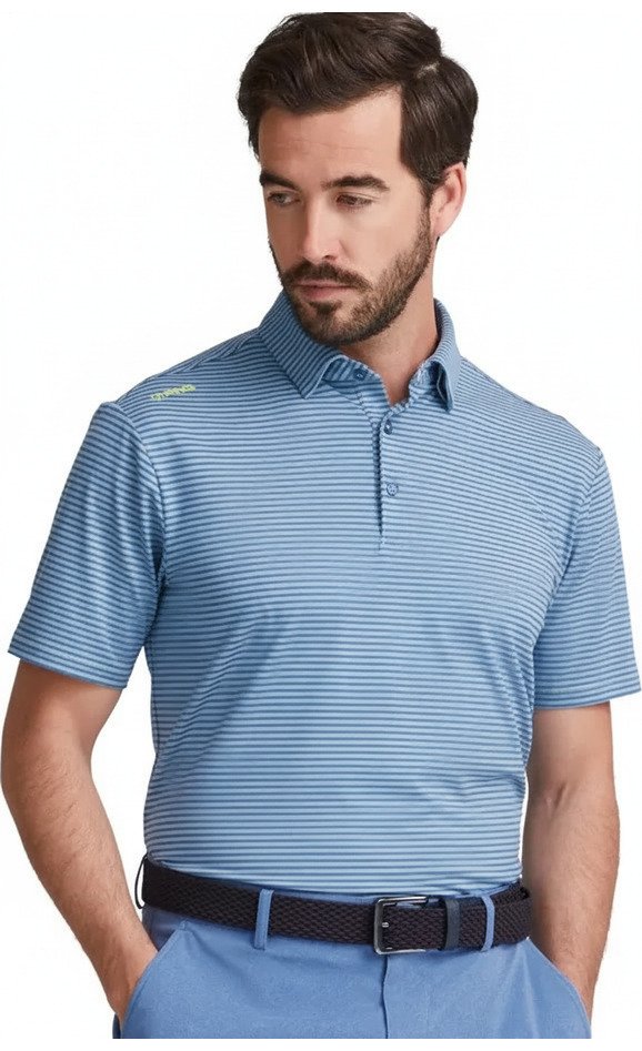 PING Langford heren polo, bright cobalt/white
