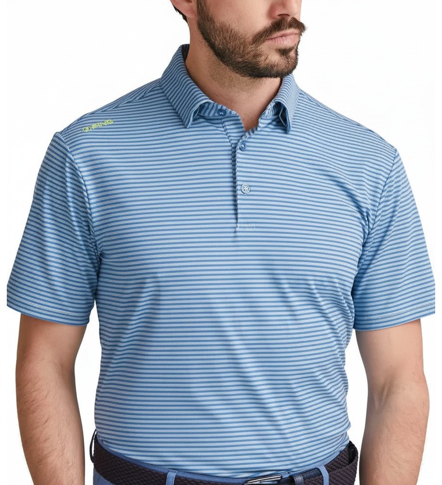 PING Langford heren polo, bright cobalt/white