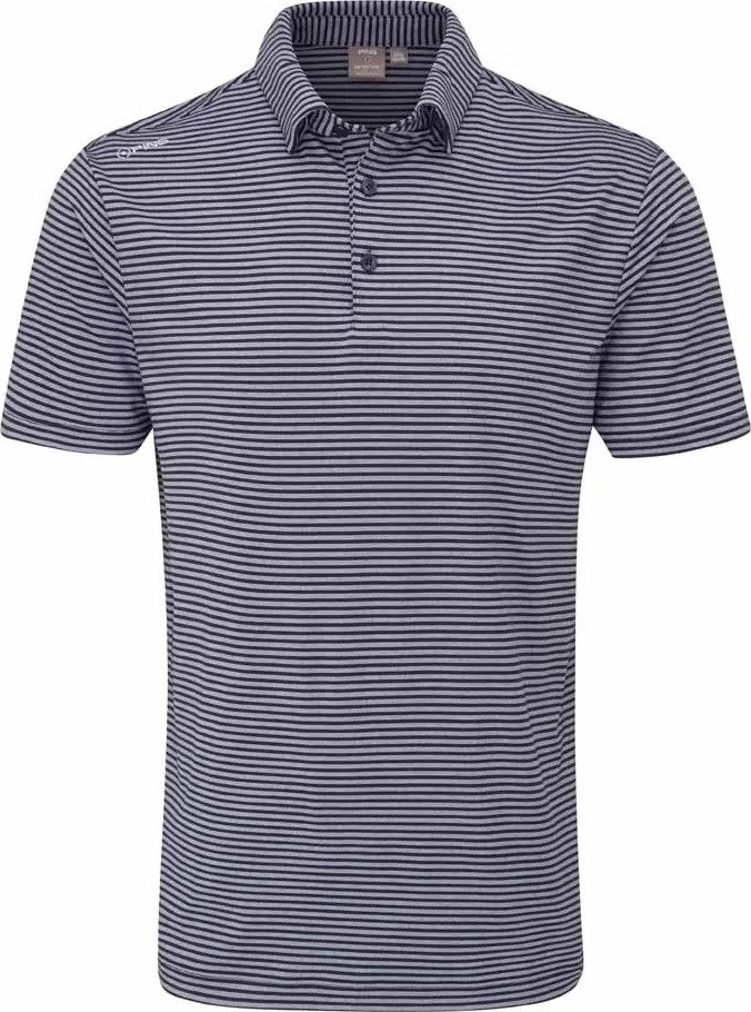 PING Langford heren polo, navy/white
