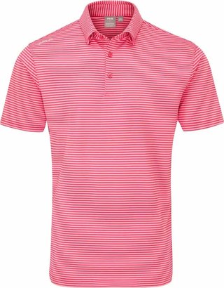 PING Langford heren polo, rhapsody/pink white
