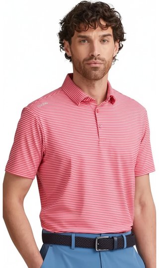 PING Langford heren polo, rhapsody/pink white