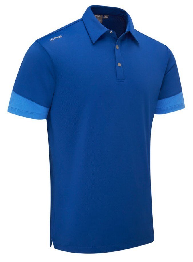 PING Ty heren polo, inky/bright cobalt