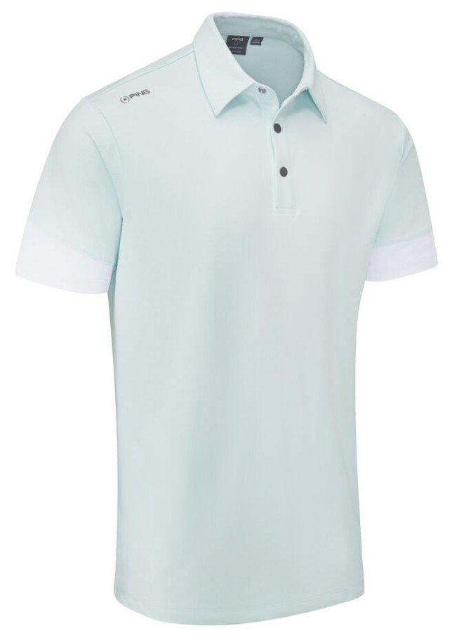 PING Ty heren polo, seaspray/wit