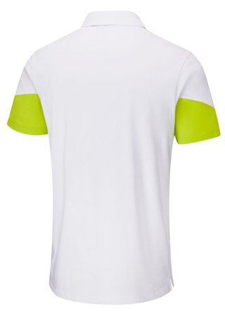 PING Ty heren polo, wit/lime