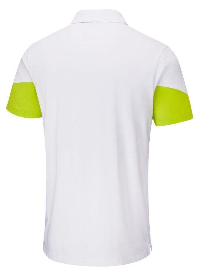 PING Ty heren polo, wit/lime