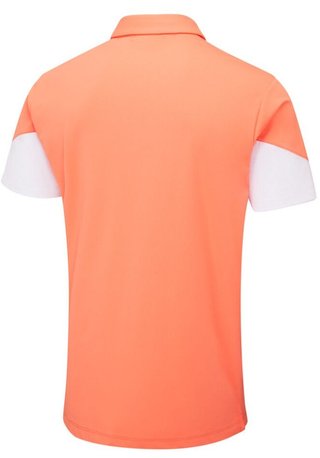 PING Ty heren polo, wild salmon/wit