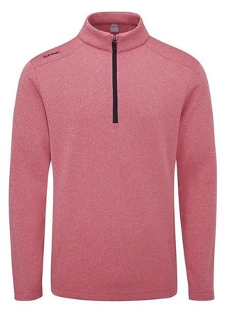 PING Ramsey half zip ribbed fleece heren pullover, rhapsody pink marl