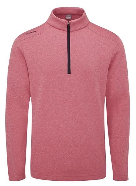 PING Ramsey half zip ribbed fleece heren pullover, rhapsody pink marl