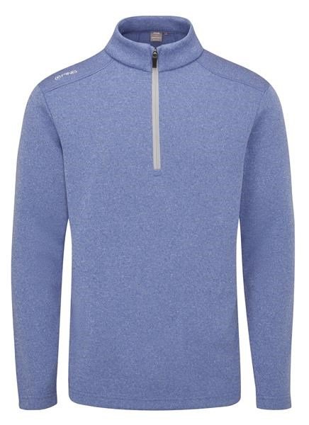 PING Ramsey half zip ribbed fleece heren pullover, bright cobalt marl