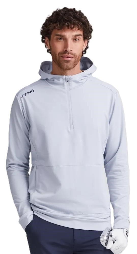 PING Haldon Hooded Fleece heren sweatshirt, pearl grey