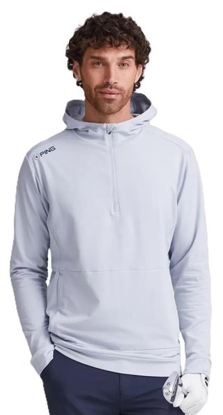 PING Haldon Hooded Fleece heren sweatshirt, pearl grey