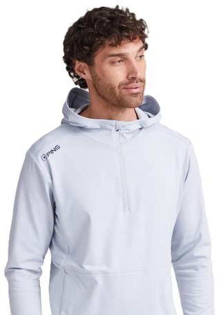 PING Haldon Hooded Fleece heren sweatshirt, pearl grey