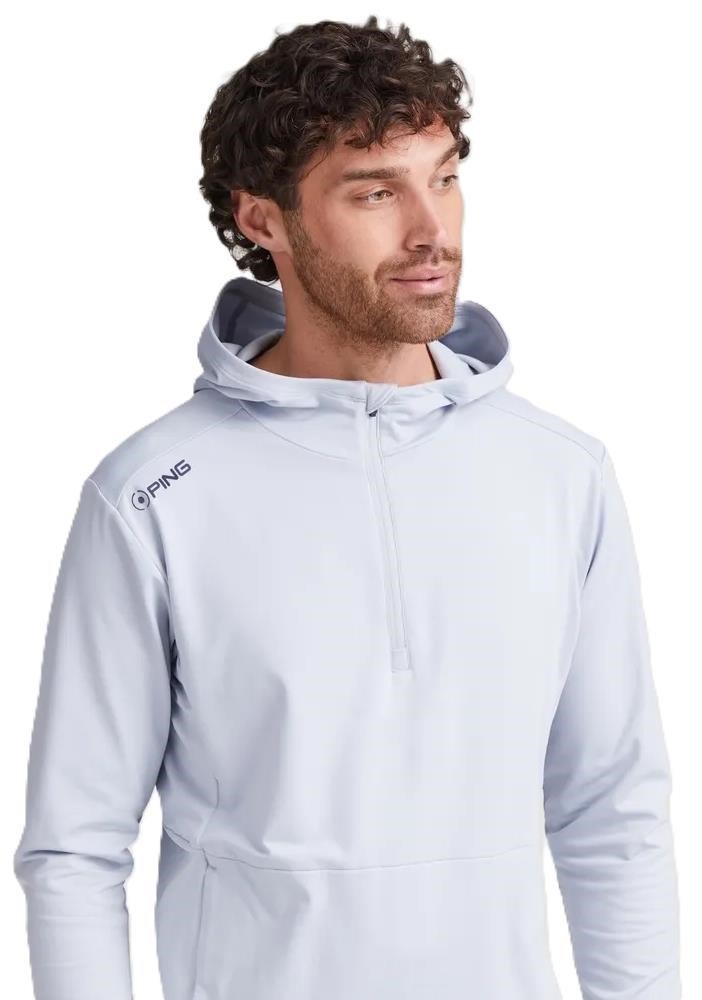 PING Haldon Hooded Fleece heren sweatshirt, pearl grey