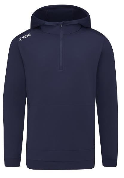 PING Haldon Hooded Fleece heren sweater, marineblauw