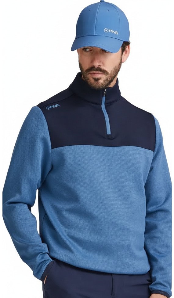 PING Kinver heren sweater, stellar/navy