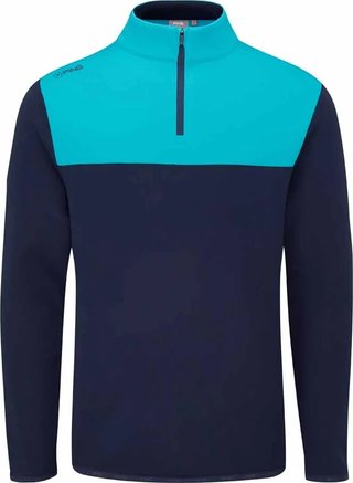 PING Kinver heren sweatshirt, navy/turquoise