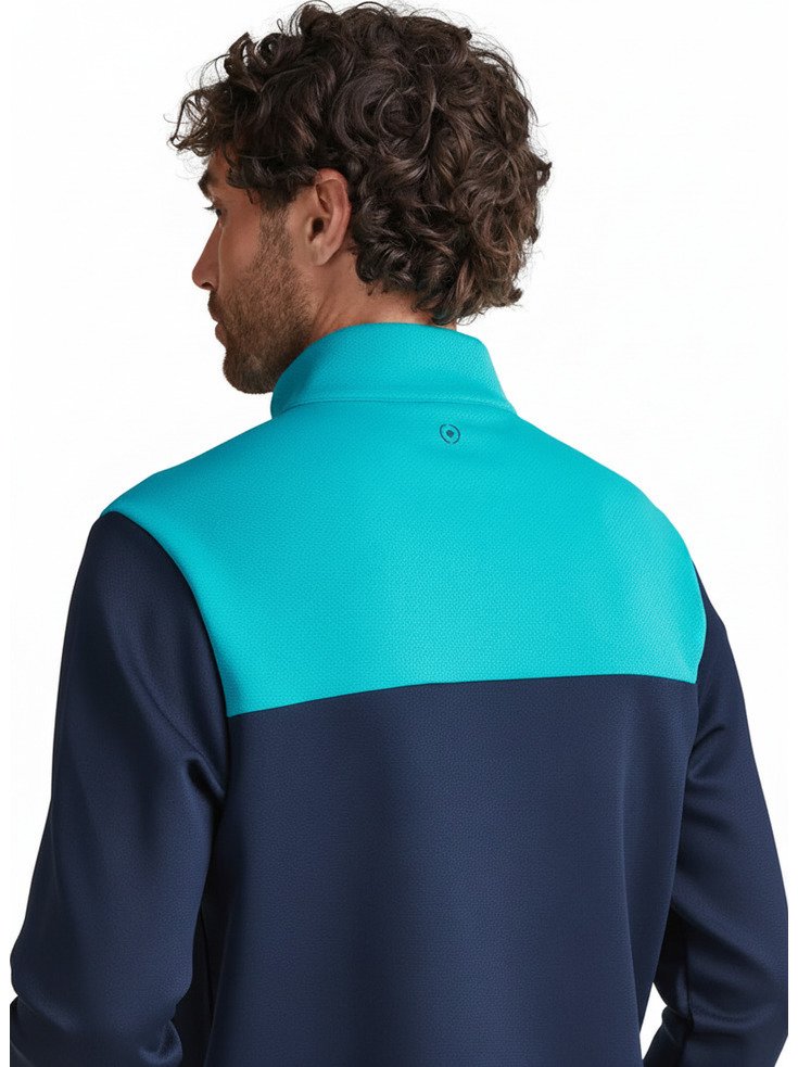 PING Kinver heren sweatshirt, navy/turquoise