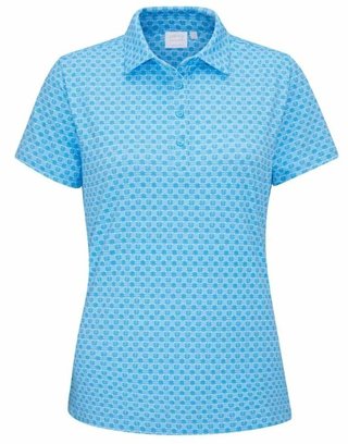 PING Aeria Printed dames polo, azure geo