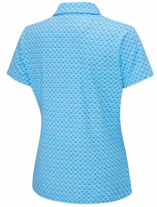 PING Aeria Printed dames polo, azure geo