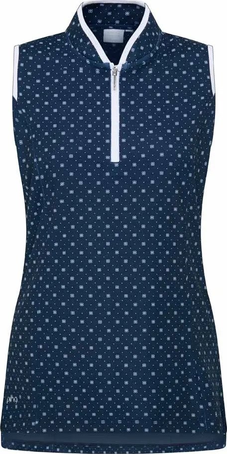 PING Penola Printed Sleeveless dames polo, micro monogram