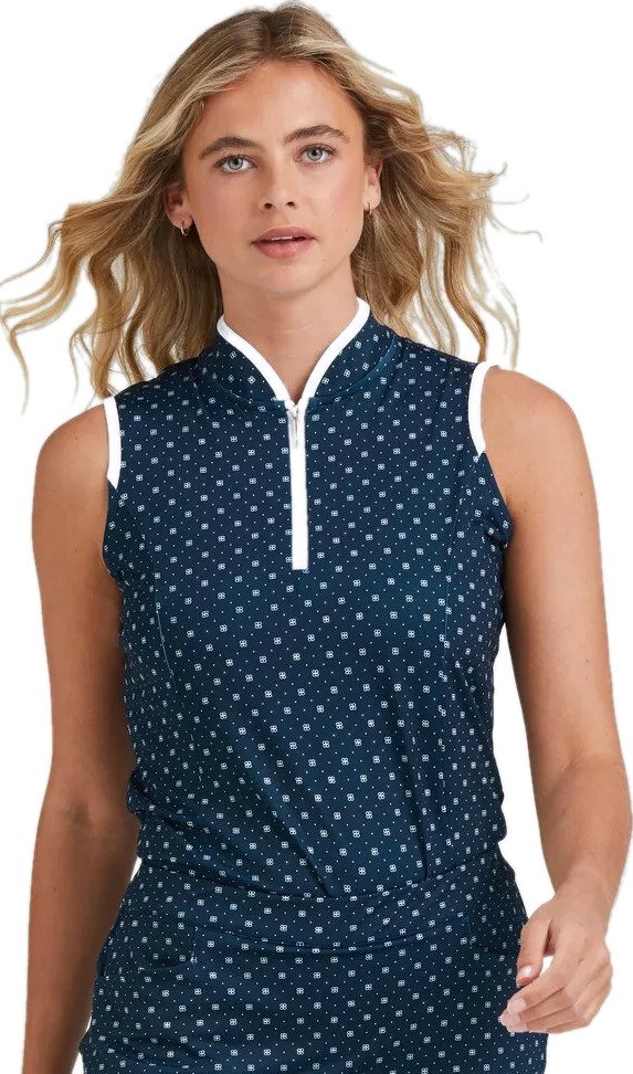PING Penola Printed Sleeveless dames polo, micro monogram