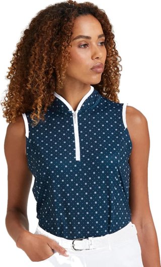 PING Penola Printed Sleeveless dames polo, micro monogram