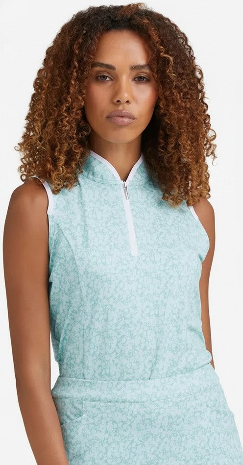 PING Penola Printed Sleeveless dames polo, splash
