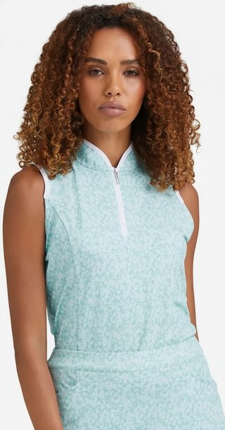 PING Penola Printed Sleeveless dames polo, splash