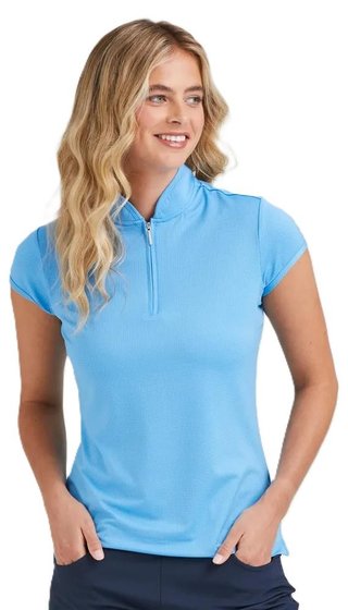 PING Evetta Jacquard dames polo, infinity blue