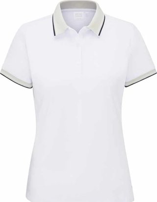 PING Viviana Tipped dames polo, white/pebble